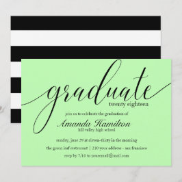 Convite de Formatura com Tipografia Verde Claro