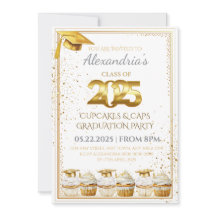 Convite de Formatura Cupcakes & Caps 2025