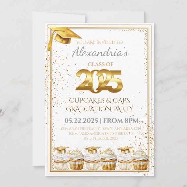 Convite de Formatura Cupcakes & Caps 2025 (Frente)
