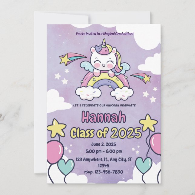 Convite de Formatura da Educação Infantil do Unicó (Frente)