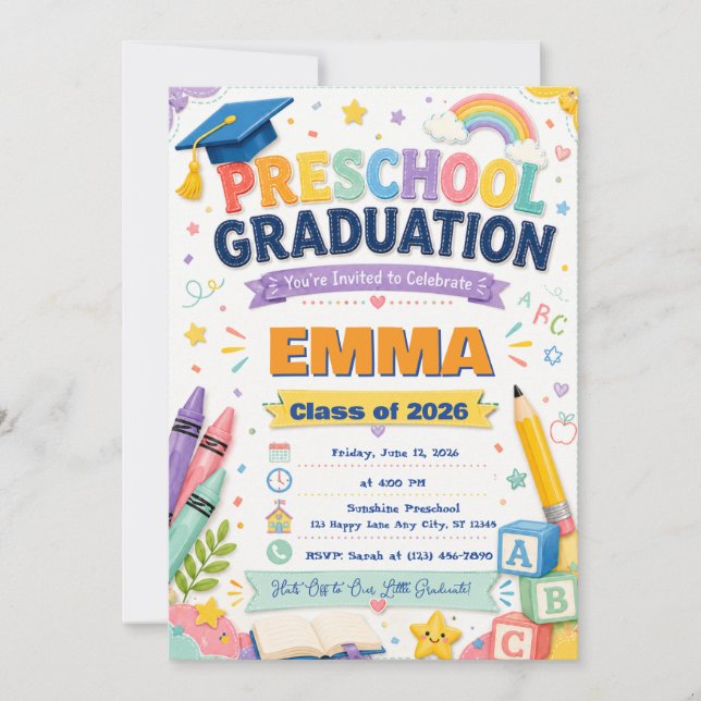 Convite de Formatura da Pré-Escola | Turma de 2026 (Frente)