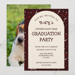 Convite de Formatura de Cachorro Black Cherry