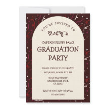 Convite de Formatura de Cachorro Black Cherry