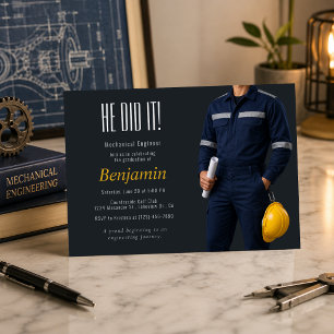 Convite de Formatura de Engenheiro Mecânico