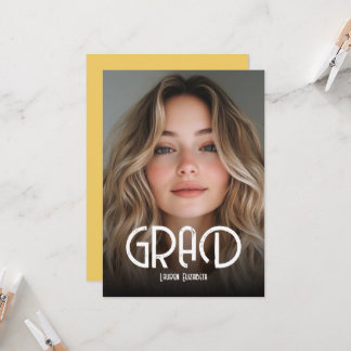 Convite de Formatura de Foto de Caligrafia Moderna