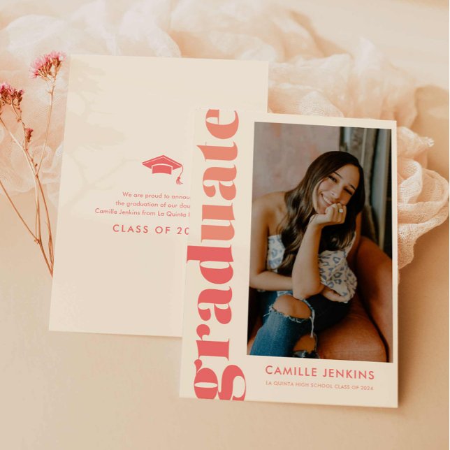 Convite de Formatura de Foto Simples Moderno (Modern Simple Photo Graduation Announcement Card)