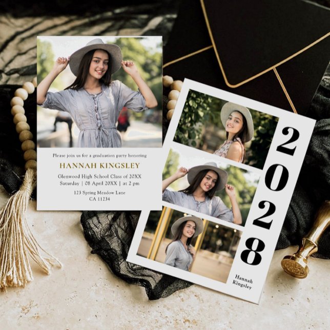Convite de Formatura de Menina com Múltiplas Fotos (Criador carregado)