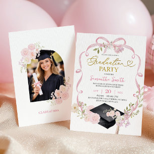 Convite de Formatura de Menina Coquete com Laço Ro