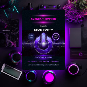 Convite de formatura de música de DJ Neon