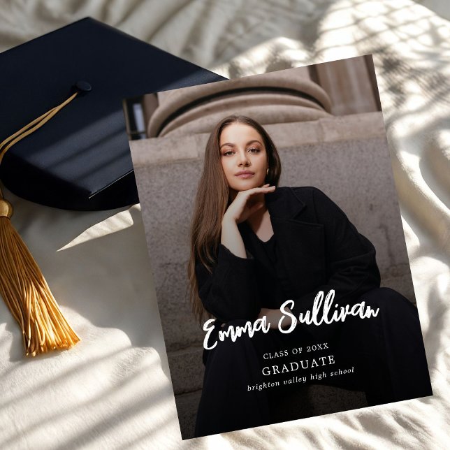 Convite de Formatura do Ensino Médio com Foto em L (Criador carregado)