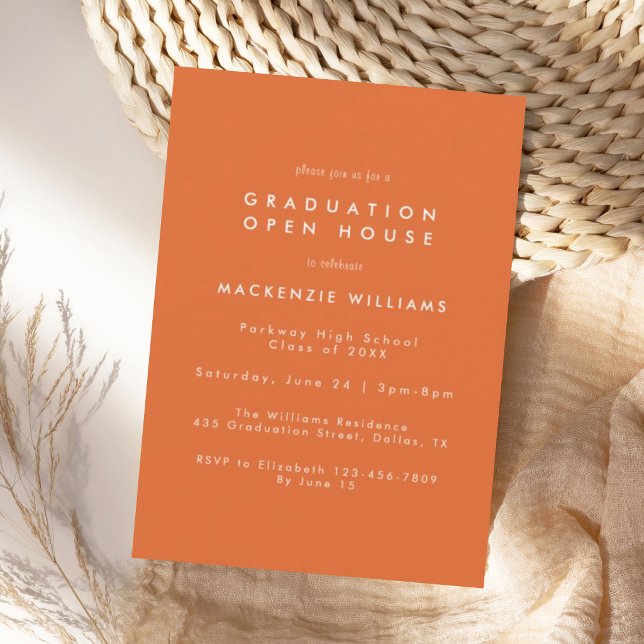 Convite de Formatura do Ensino Médio de Orange Mod (Criador carregado)