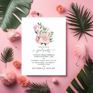 Convite de Formatura do Flamingo Rosa Tropical
