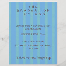 Convite de Formatura Editable Cabana Stripe