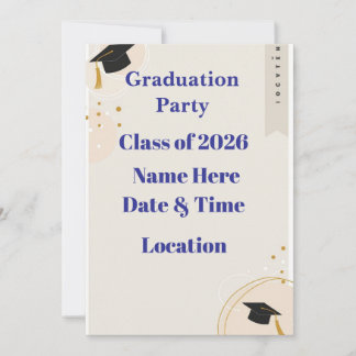 Convite de Formatura Editável 7x5 – Minimal Horiz