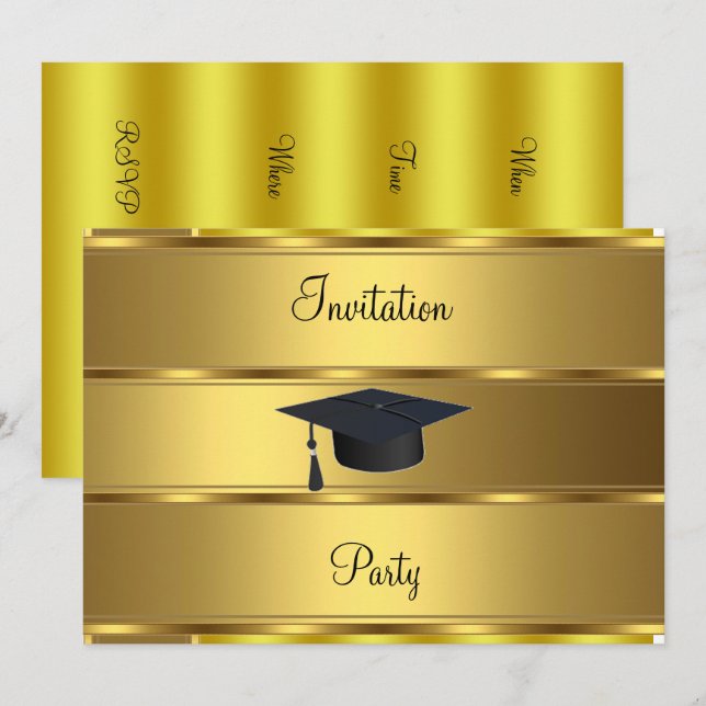 Convite de formatura em barra de ouro (Frente/Verso)