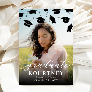 Convite de Formatura em Foto Preto e Branco Elegan