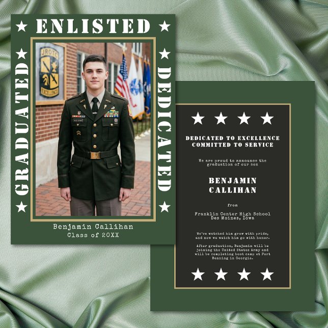 Convite de Formatura em Foto Verde Militar (Criador carregado)