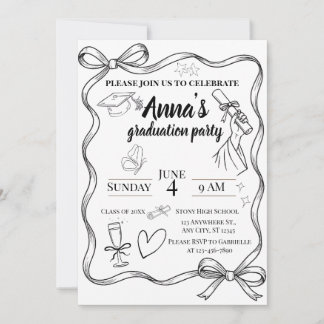 Convite de Formatura em Linha de Arte e Código QR