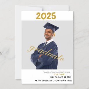 Convite de Formatura em Ouro Magnético Fino e Mode