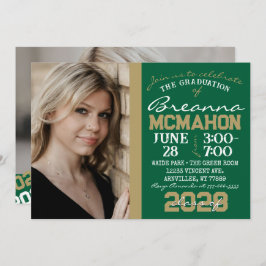 Convite de formatura em ouro verde e bronze 2 foto