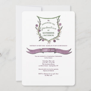 Convite de Formatura Escudo de Plum Berry