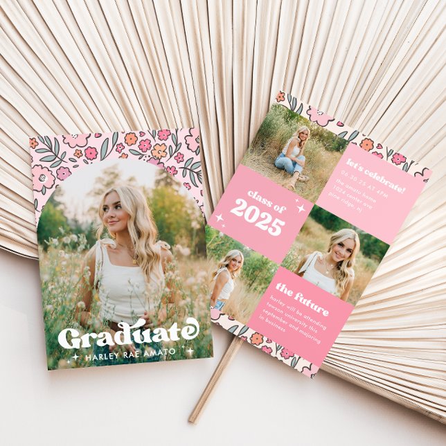 Convite de Formatura Floral Rosa (Criador carregado)