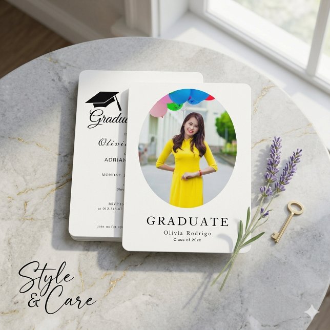 Convite de Formatura Formal | Ousado & Elegante (Formal Graduation Party Invite  Bold & Elegant)