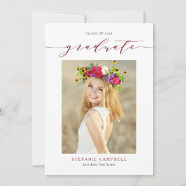 Convite de Formatura Foto Script Caprichoso Vermel