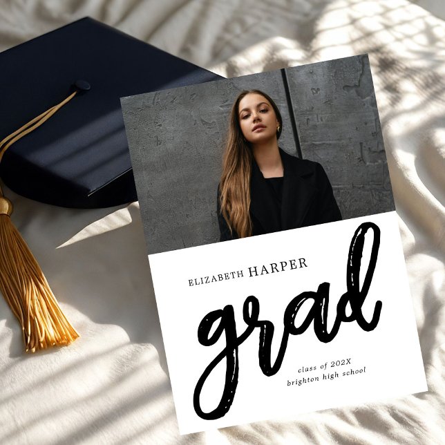 Convite de Formatura Foto Script Moderno Grad (Criador carregado)
