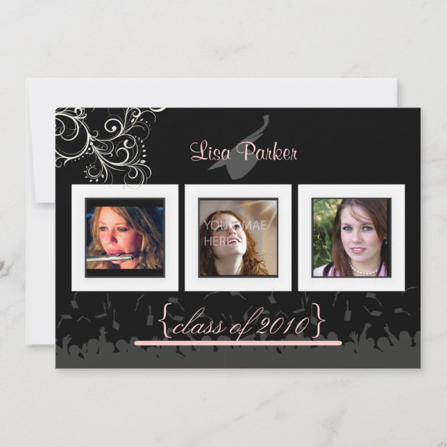 Convite de Formatura / Fotos com Capa + Toga + Esf (Frente)