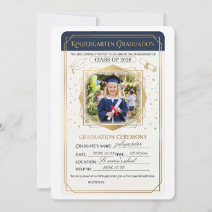 Convite de Formatura Infantil, Pré-Escolar Pré-K J