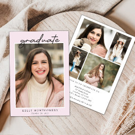Convite de Formatura Minimalista Rosa