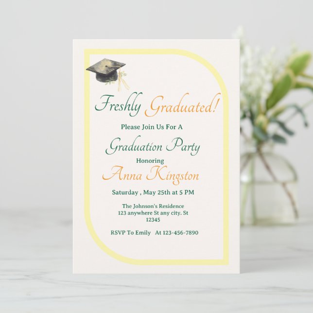 Convite de Formatura Moderno Elegante (Em pé/Frente)