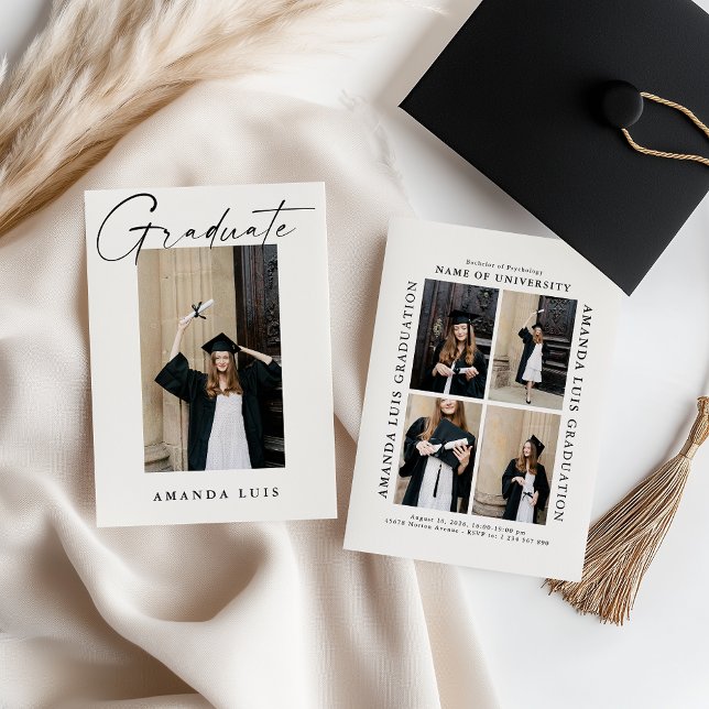 Convite de Formatura Moderno Elegante em Colagem (Criador carregado)