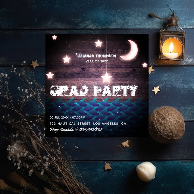 Convite de Formatura Náutico Rústico (Criador carregado)
