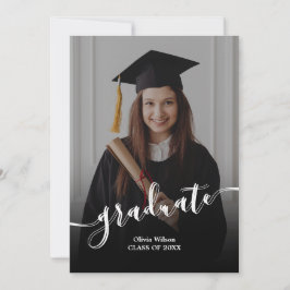 Convite de Formatura Preto e Branco Elegante