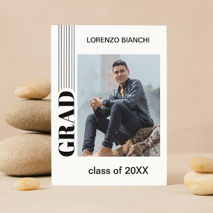 Convite de Formatura Preto e Branco Minimalista