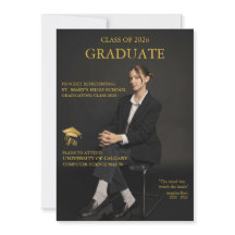 Convite de Formatura Preto Ouro Revista Capa