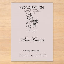Convite de Formatura Rosa Suave Moderno