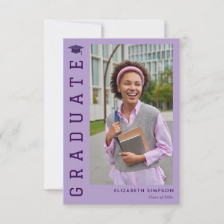 convite de formatura roxo simples e elegante