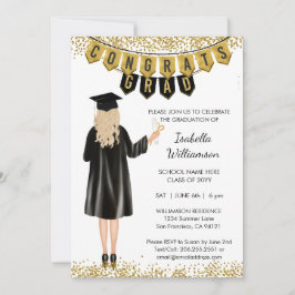 Convite de Formatura Única Cabelo Loiro