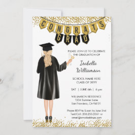 Convite de Formatura Única Cabelo Loiro