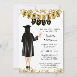 Convite de Formatura Único Cabelo Preto