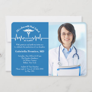 Convite de Foto com Caduceu e Linha da Vida