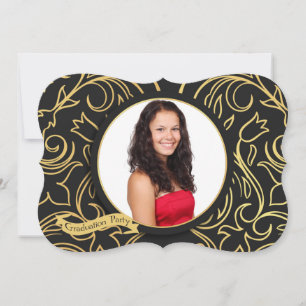 Convite de Foto com Impressão Dourada
