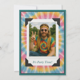 Convite de Foto com Tie Dye Retrô