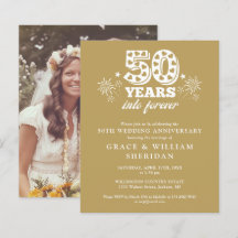 Convite de Foto de 50º Aniversário de Casamento co