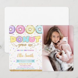 Convite de Foto de Aniversário com Donut