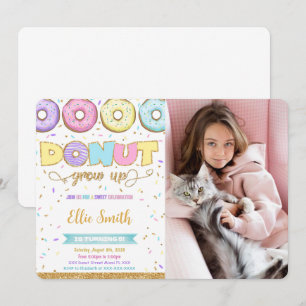 Convite de Foto de Aniversário com Donut
