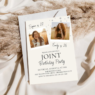 Convite de Foto de Aniversário Conjunto